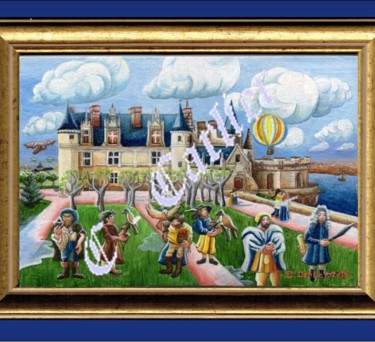 Painting titled "Château d'Amboise l…" by Catherine  Carlier, Original Artwork, Oil