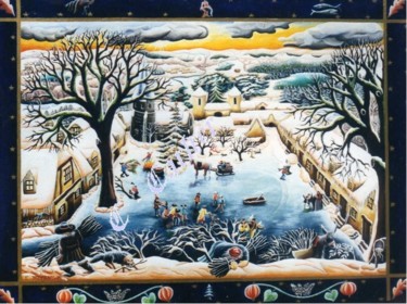 Peinture intitulée "L 'hiver.jpg" par Catherine  Carlier, Œuvre d'art originale, Huile