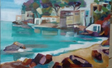 Painting titled "Anse Méjean Toulon" by Catherine Cascio, Original Artwork