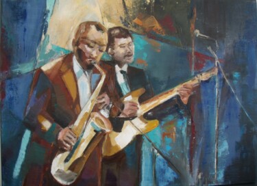 Картина под названием "Duo Jazz" - Catherine Cascio, Подлинное произведение искусства, Масло