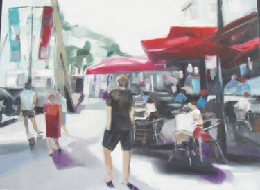 Painting titled "Cours Mirabeau /AIX" by Catherine Cascio, Original Artwork, Oil