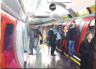 Pintura titulada "underground." por Catherine Cascio, Obra de arte original, Oleo