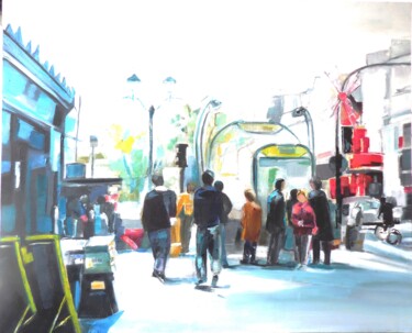 Peinture intitulée "metro-pigalle.jpg" par Catherine Cascio, Œuvre d'art originale, Huile