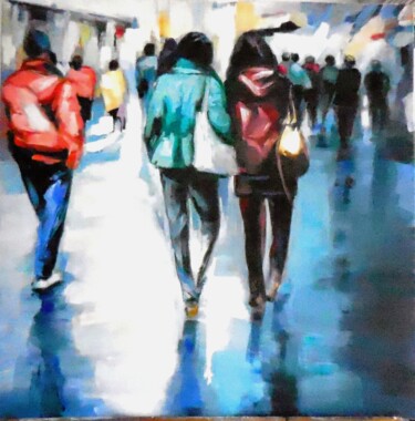 Peinture intitulée "passants.jpg" par Catherine Cascio, Œuvre d'art originale, Huile
