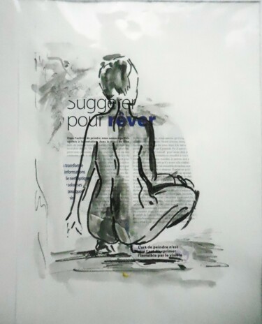 Dibujo titulada "esquisse" por Catherine Cascio, Obra de arte original, Tinta