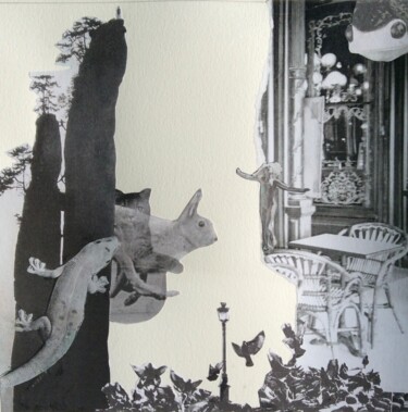 Collages intitulée "ALICE" par Catherine Chesneau, Œuvre d'art originale, Collages
