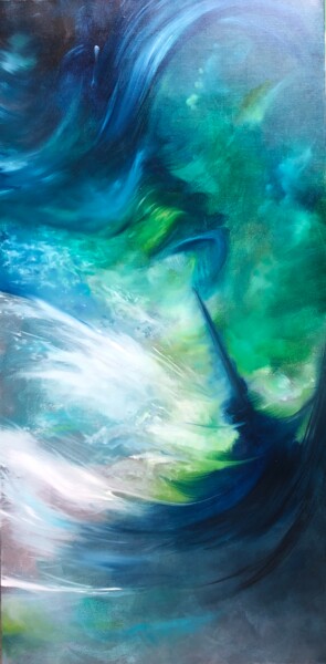 Картина под названием "RAFALE" - Catherine Chesneau, Подлинное произведение искусства, Масло Установлен на Деревянная рама д…