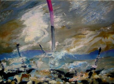 Painting titled ""BATEAU IVRE -3-"" by Catherine Chesneau, Original Artwork
