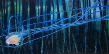 Painting titled "ABYSSES" by Catherine Chesneau, Original Artwork, Oil