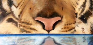 Peinture intitulée "PI- TIGRE" par Catherine Chesneau, Œuvre d'art originale