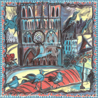Artisanat intitulée "Notre-Dame" par Catherine Clare, Œuvre d'art originale