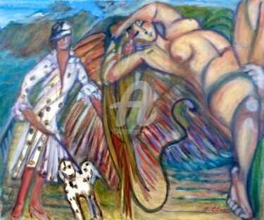 Pintura titulada "BIARRITZ - ANNEES F…" por Catherine Clare, Obra de arte original, Oleo