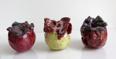Sculpture intitulée "Pommes" par Catherine Clare, Œuvre d'art originale