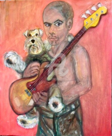 Painting titled "Jeff et Franklin" by Catherine Clare, Original Artwork, Oil