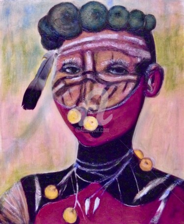Malerei mit dem Titel "Portrait de Surma N…" von Catherine Clare, Original-Kunstwerk, Öl