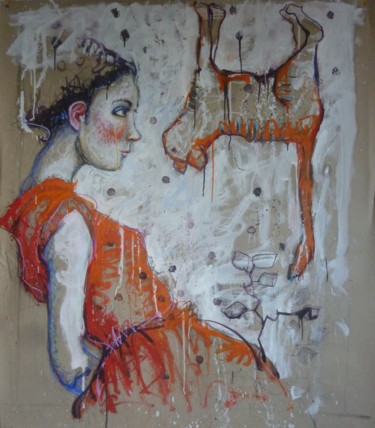 Peinture intitulée "l'envol des faux-bo…" par Catherine Cornec, Œuvre d'art originale, Autre