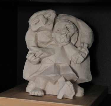 Skulptur mit dem Titel "Premiers pas d'apré…" von Catherine Costet (Lccat), Original-Kunstwerk, Terra cotta