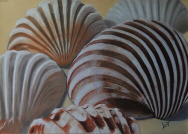 Painting titled "Les coquillages" by Catherine Costet (Lccat), Original Artwork, Pastel