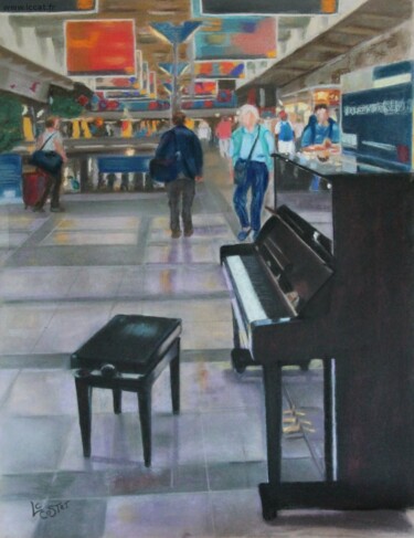 绘画 标题为“Piano libre dans la…” 由Catherine Costet (Lccat), 原创艺术品, 粉彩