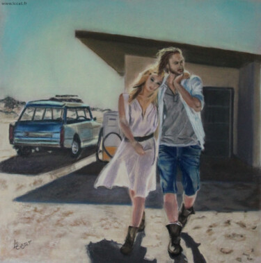 Schilderij getiteld "Valentin" door Catherine Costet (Lccat), Origineel Kunstwerk, Pastel