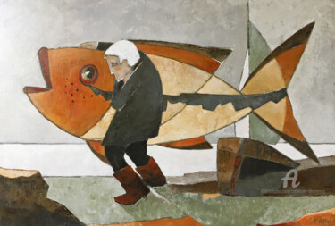 Peinture intitulée "Poisson, mon ami" par Catherine Decressac, Œuvre d'art originale, Acrylique