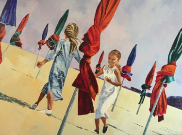 Painting titled "DEAUVILLE" by Catherine Degrenne, Original Artwork