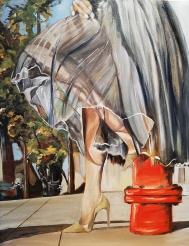 Painting titled "TRANSPARENCE" by Catherine Degrenne, Original Artwork, Oil