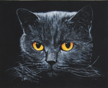 Painting titled "chartreux.png" by Catherine Digue - Turpin, Original Artwork, Gouache