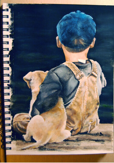 Peinture intitulée "enfance1.jpg" par Catherine Digue - Turpin, Œuvre d'art originale, Gouache