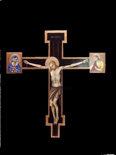 Картина под названием "Christ en Croix" - Catherine Digue - Turpin, Подлинное произведение искусства, Гуашь Установлен на Де…