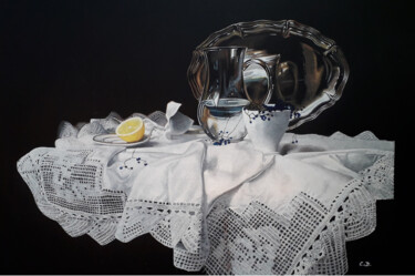 Картина под названием "nature morte citron…" - Catherine Digue - Turpin, Подлинное произведение искусства, Гуашь