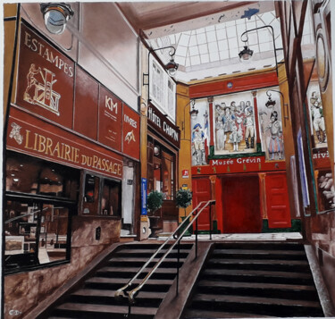 Painting titled "musée grévin" by Catherine Digue - Turpin, Original Artwork, Gouache