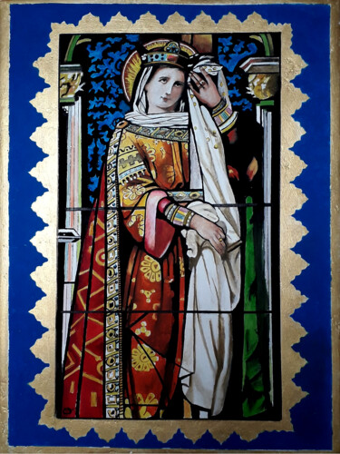 Peinture intitulée "sainte Eléna" par Catherine Digue - Turpin, Œuvre d'art originale, Tempera