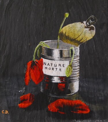 Peinture intitulée "nature-morte-en-con…" par Catherine Digue - Turpin, Œuvre d'art originale