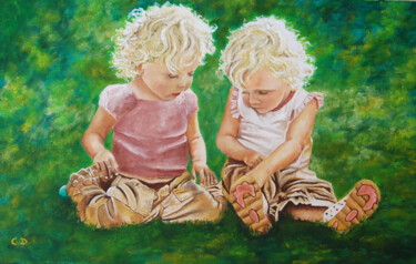 Peinture intitulée "les-bambins-2.jpg" par Catherine Digue - Turpin, Œuvre d'art originale