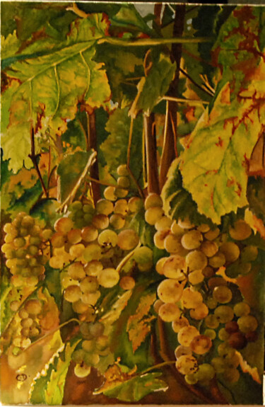 Painting titled "raisins.jpg" by Catherine Digue - Turpin, Original Artwork, Gouache
