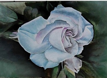 Painting titled "rose-ou-bleue1.jpg" by Catherine Digue - Turpin, Original Artwork, Gouache