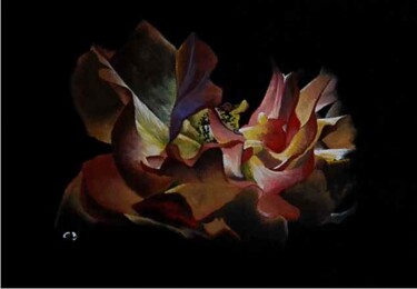 Peinture intitulée "rose-ou-feu-follet.…" par Catherine Digue - Turpin, Œuvre d'art originale