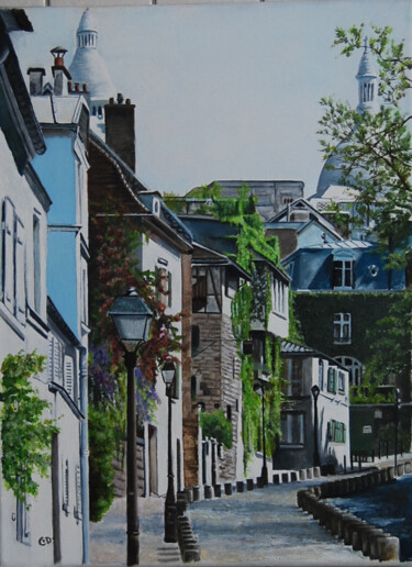 Peinture intitulée "rue-del-abreuvoir.p…" par Catherine Digue - Turpin, Œuvre d'art originale, Gouache