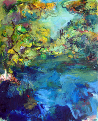 Peinture intitulée "Au bord de l'eau da…" par Catherine Duchêne, Œuvre d'art originale, Huile