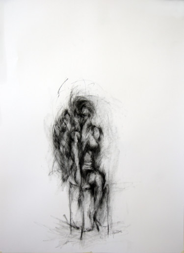 Рисунок под названием "Chrysalide" - Catherine Duchêne, Подлинное произведение искусства, Древесный уголь