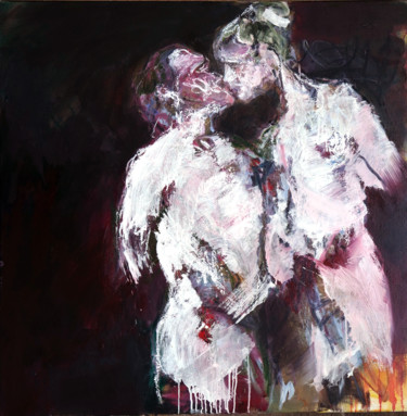 Peinture intitulée "KISS ME DEADLY" par Catherine Duchêne, Œuvre d'art originale, Huile