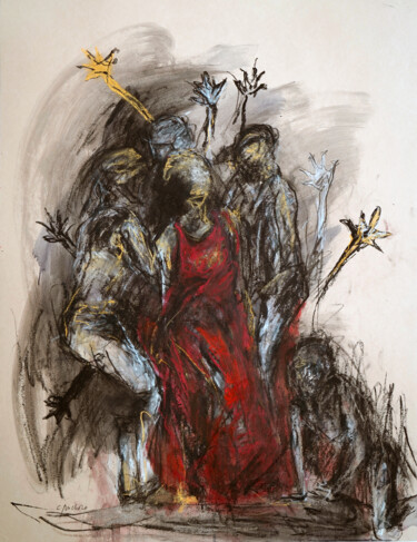 Disegno intitolato "MISE EN SCÈNE// LA…" da Catherine Duchêne, Opera d'arte originale, Inchiostro