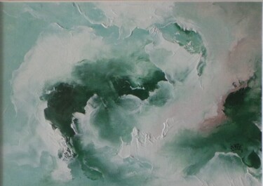 Painting titled "Sous marine abstrait" by Catherine Dufrene (Katy), Original Artwork, Acrylic