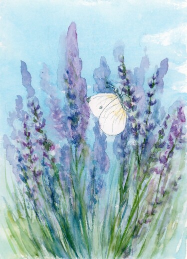Malerei mit dem Titel "Fleurs du Sud" von Catherine Dufrene (Katy), Original-Kunstwerk, Aquarell
