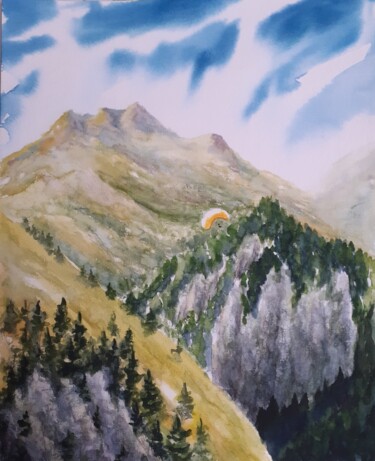 Painting titled "Les Orcieres" by Catherine Dufrene (Katy), Original Artwork, Watercolor