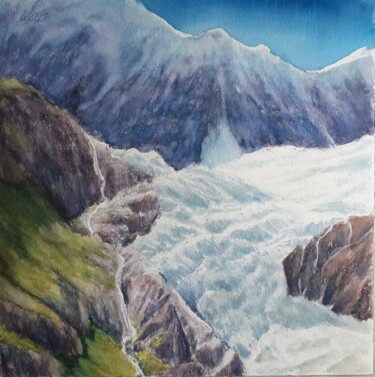 Картина под названием "Glacier" - Catherine Dufrene (Katy), Подлинное произведение искусства, Акварель