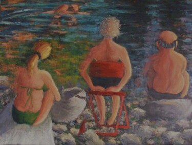 Painting titled "Vacances" by Catherine Dufrene (Katy), Original Artwork, Oil