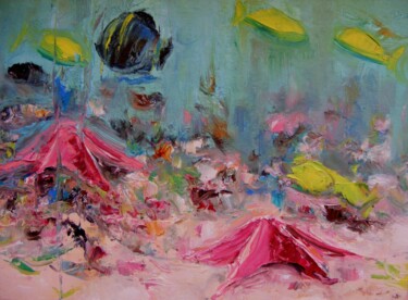 Malerei mit dem Titel "Etoiles de mer" von Catherine Dufrene (Katy), Original-Kunstwerk, Öl