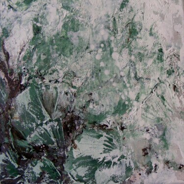 Painting titled "plantes et ressac" by Catherine Dufrene (Katy), Original Artwork, Oil